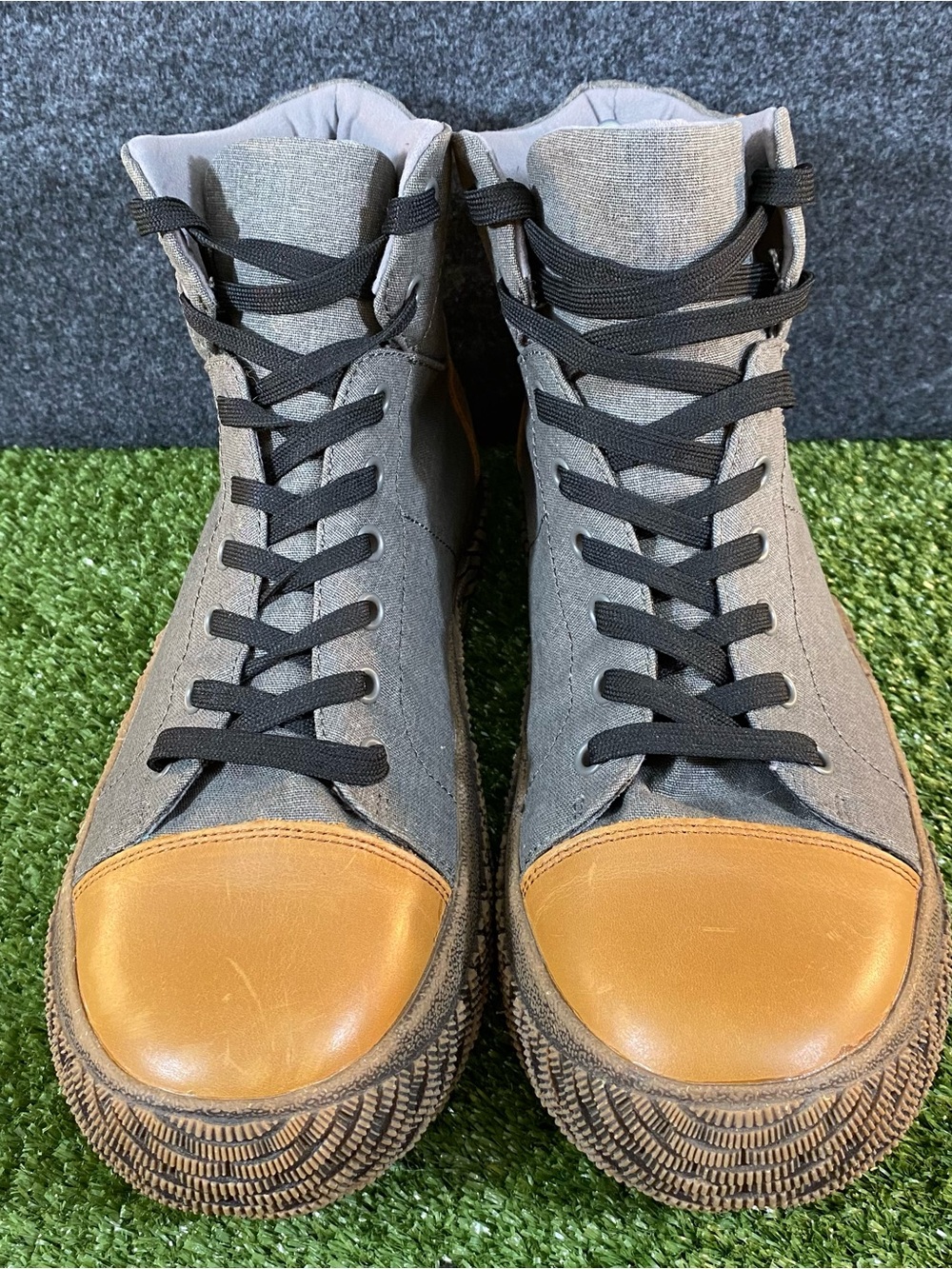 Hybrid Green Label The Wolsey 2.0 Sneakers Mens Sz 11 Canvas Lace Up Boots Grey